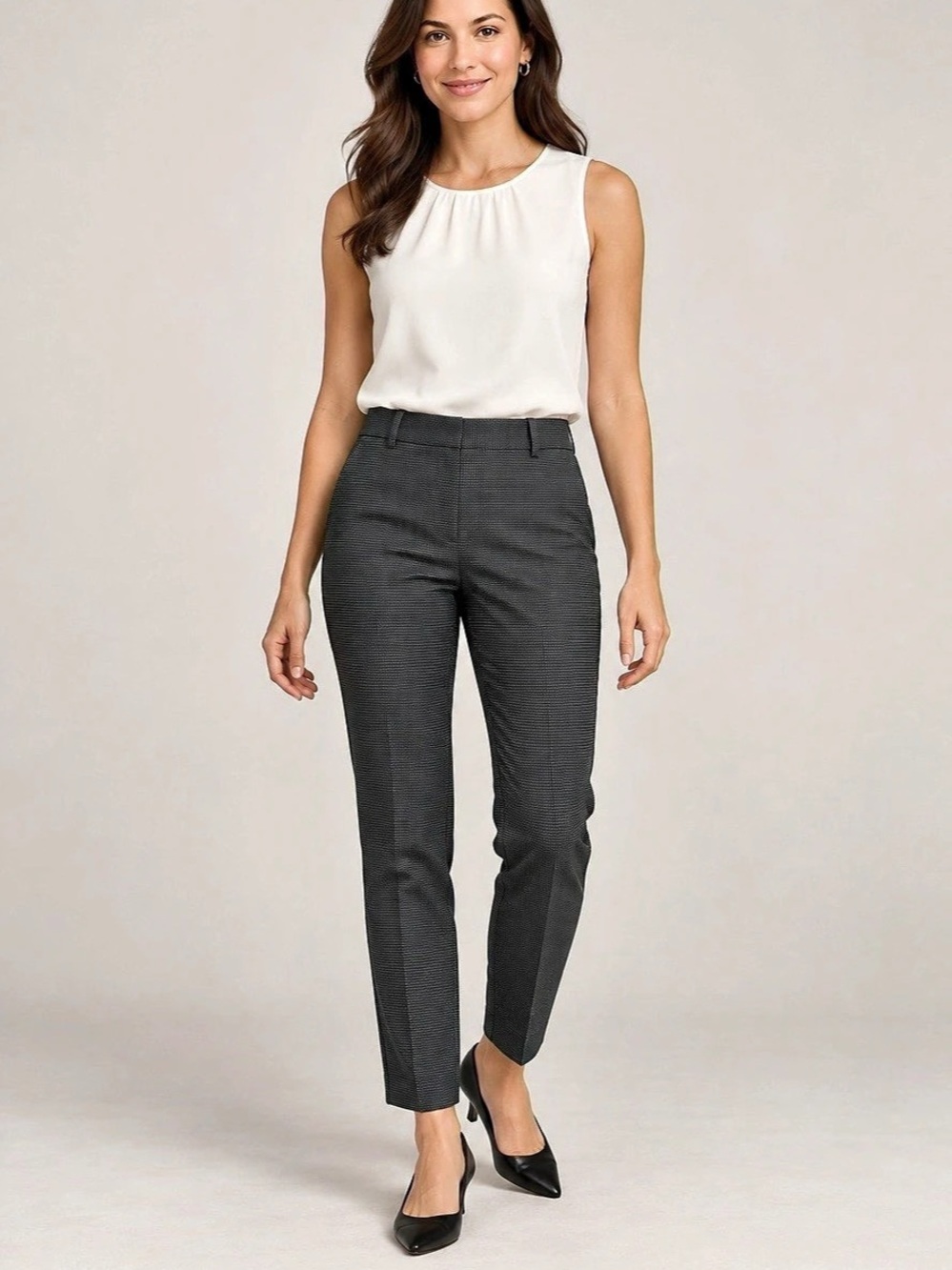 Ann Taylor The Petite Dotted Knit straight ankle 2P